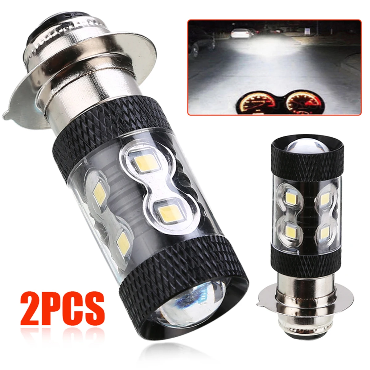 Motor Light Source For Honda TRX 250 300 400 450 700 1 Pair H6M 50W LED HeadLight Bulb Super White Motorcycle ATV Signal Lights