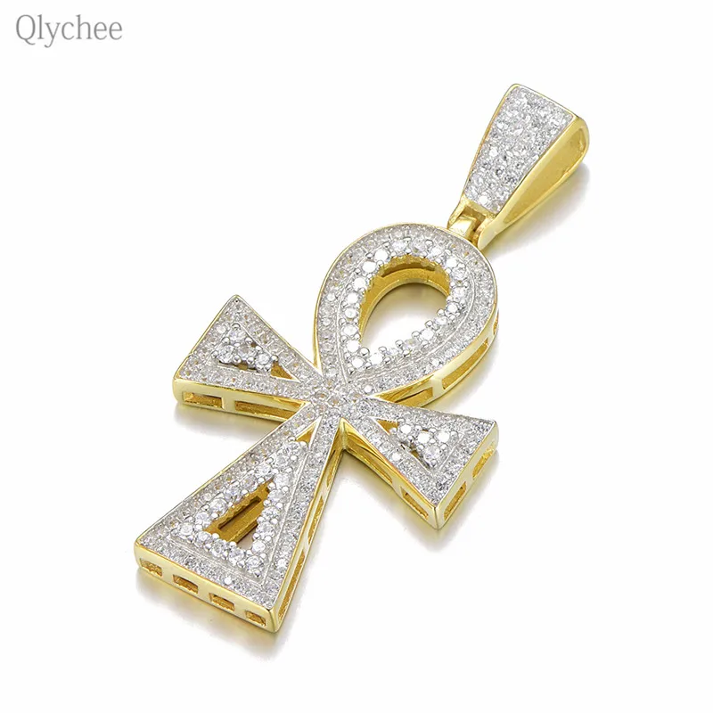 Qlychee Мода 925 Серебро Египет жизни Подвески Женский слайд крест модные женские