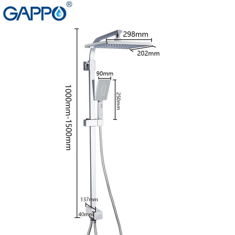 GAPPO смеситель для душа набор водопад смеситель для душа кран для ванной душ водопроводный кран настенный кран тропический ливень хромированная