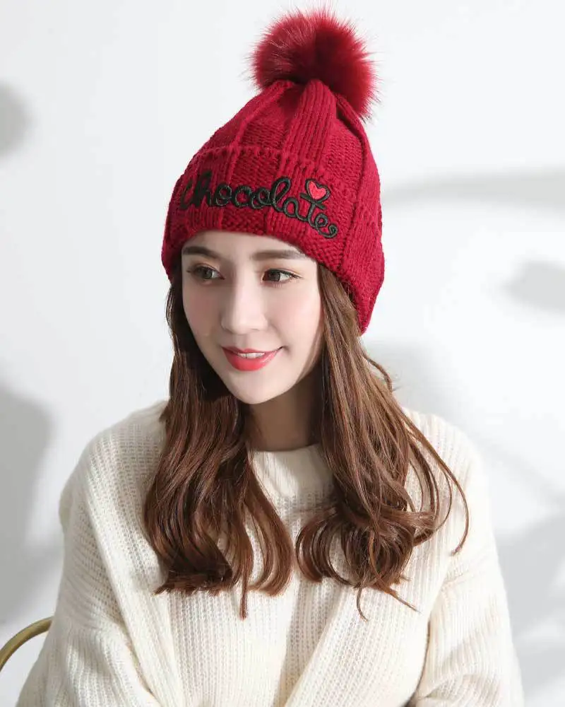 New letters  love style lady hat autumn and winter thickening warmth New letters  love style lady hat autumn and winter thickening warmth