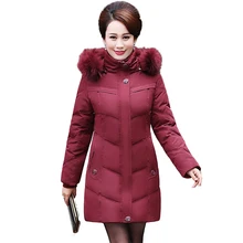 2017 New Long Winter Jacket Women Slim Female Warm Coat Thicken Parka Plus Size Cotton Clothing Hooded Jackets Middle-aged women
