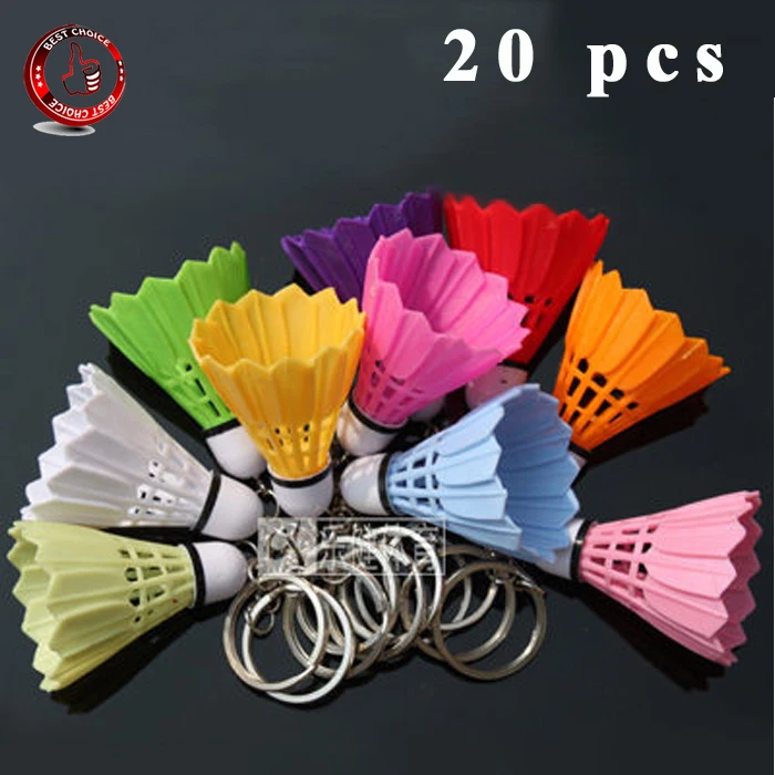 Shuttlecock KeyChain Beautiful Plastic badminton small pendant keychain