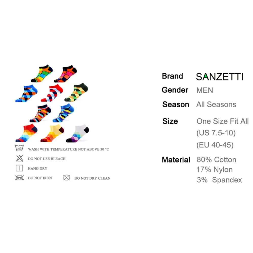 SANZETTI 10 пар/лот мужские повседневные носки из чесаного хлопка летние дышащие до