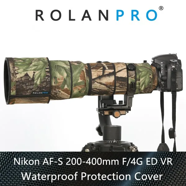 Rolanpro Obiettivo Di Macchina Fotografica Cappotto Camuffamento Per Nikon Af-S 200-400Mm F4G Ed Vr Lens Camo Impermeabile Coperchio Di Protezione Pis