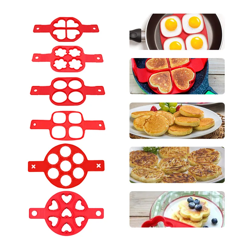 4 Holes 7 Holes Pancake Silicone Mold Circular Fried Egg Mold Nonstick