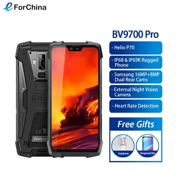 Перейти на Алиэкспресс и купить Blackview BV9700 Pro Helio P70 6 ГБ + 128 Гб IP68 водонепроницаемый мобильный телефон 5,84 дюйм19:9 FHD + IPS 4380 мАч Android 9,0 смартфон NFC