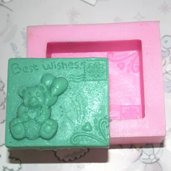

Handmade Soap Silicone Mold Animal Candle Molds Polymer Clay best wishes bear