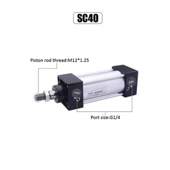

Bore 40MM Stroke 25-150mm Pneumatic Standard Air Cylinder Pistons Single Rod Double Acting SC Cylinders