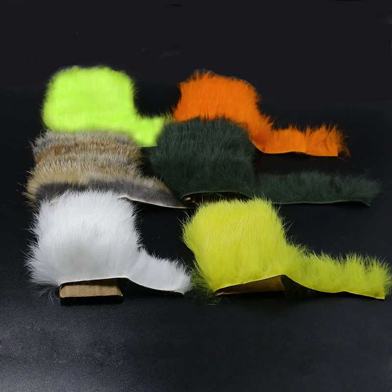6Colors//Set Black Barred Rabbit Zonker Strips Straight Cut Rabbit Strip Material