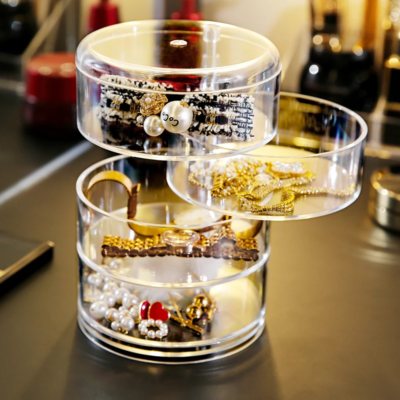 Дешево М круглый макияж Органайзер Пластиковый вращающийся макияж коробка для хранения хлопок sweb маленькая коробка C45