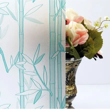 Зеленый бамбук утолщение без клея статическая Солнцезащитная пленка для стекла стеклянная пленка матовые наклейки на окно посвященный блок безопасности