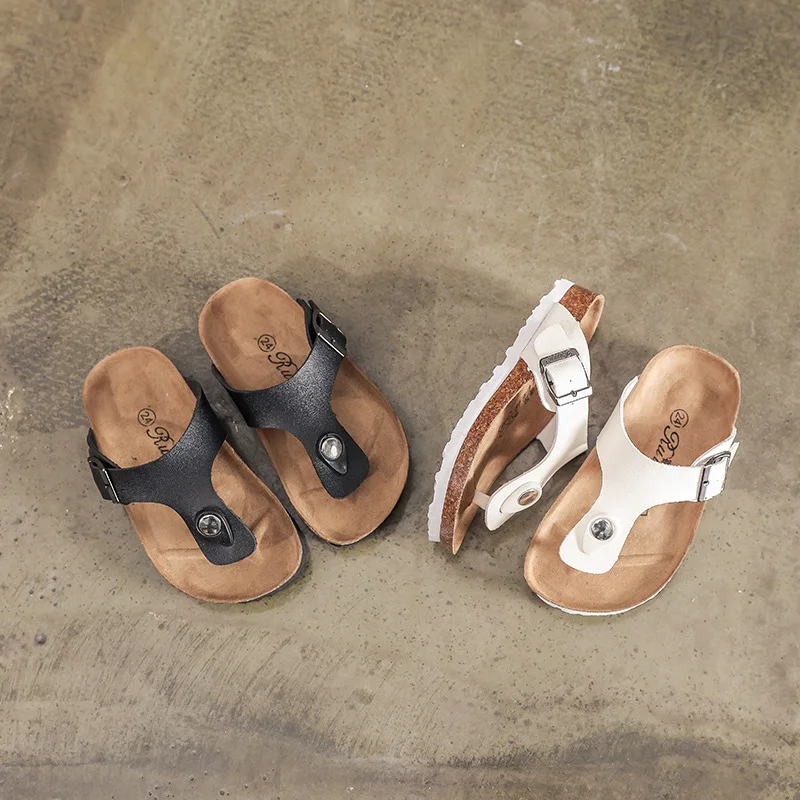 verão pais crianças sandálias moda meninos cortiça sapatos meninas sandálias praia antiderrapante bebê tamanho