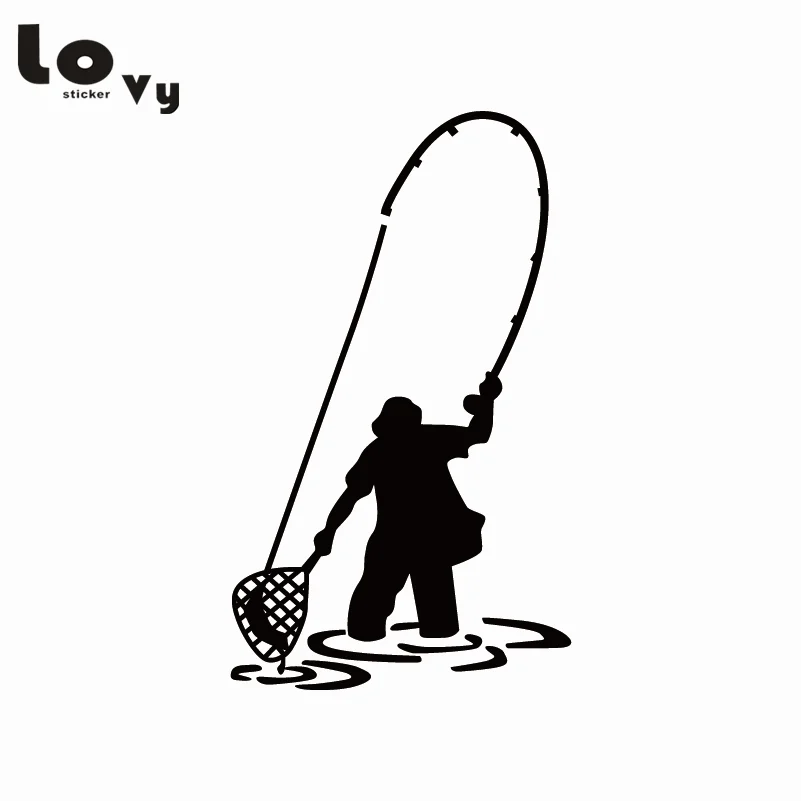 Fly Fishing Fisherman Trout Fish Funny Vinyl Wall Sticker/ Decal Home Decor Fly Fishing Fisherman Trout Fish Funny Vinyl Wall Sticker/ Decal Home Decor