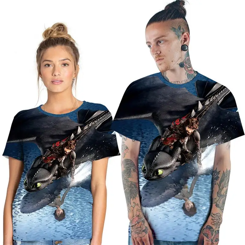 

2 Style 3D Animal Dragon Master T-shirt Men Women Quick Dry Top Hipster Summer Short Sleeve Tees Shirt Outfit Breathable T Shirt
