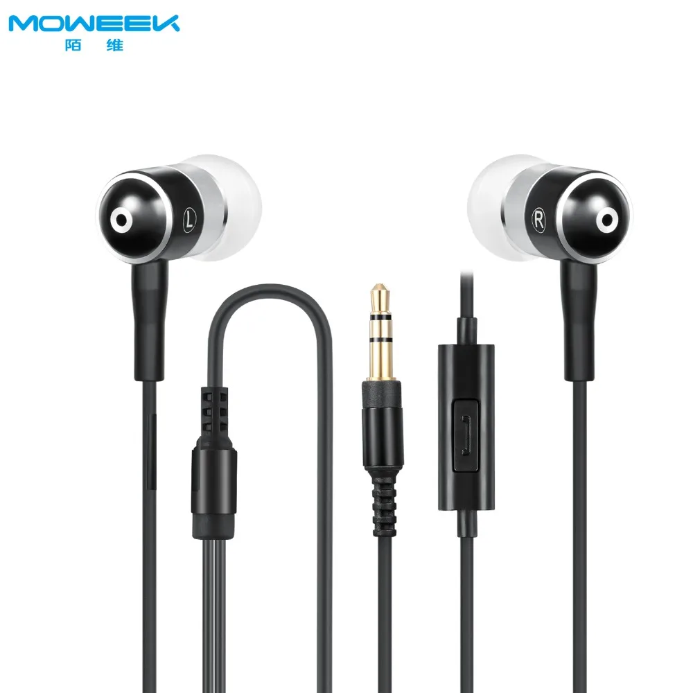  MOWEEK  High Quality 3.5mm metal stereo bass Earphone Headphones with microphone wired headset for Xiaomi Mobile phone 