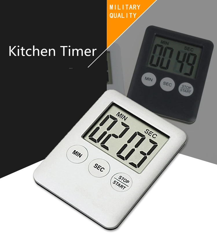 1Pc Time Timer Super Thin LCD Digital Screen Kitchen Timer Cooking Count Countdown Alarm Sleep Stopwatch Temporizador Dropship