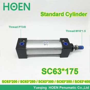 

SC63*175 63mm bore stroke SC63x200 standard single rod double action pneumatic cylinder SC SU series SC63*250 SC63*300 SC63*400