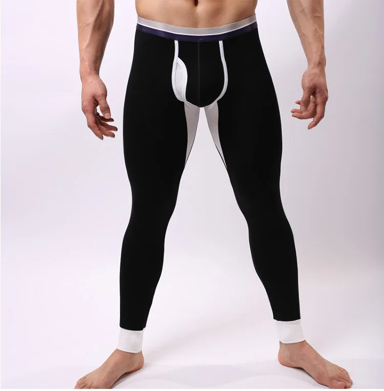 Высокое качество термобелье Леггинсы марка мужчины модальные подштанники с модным принтом homme осень зима Термальность брюки