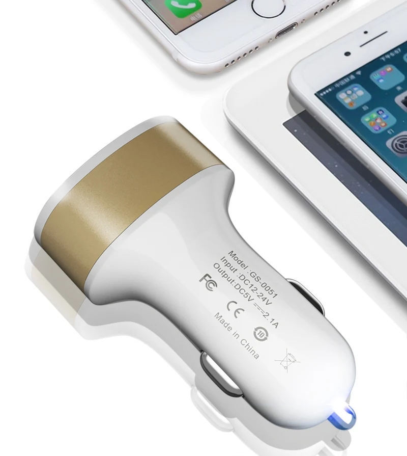 Tomkas Car Charger Universal Dual Port USB Car Charger For Moible Phone Car-Charger USB Adapter For Samsung Xiaomi Fast Charging (3)