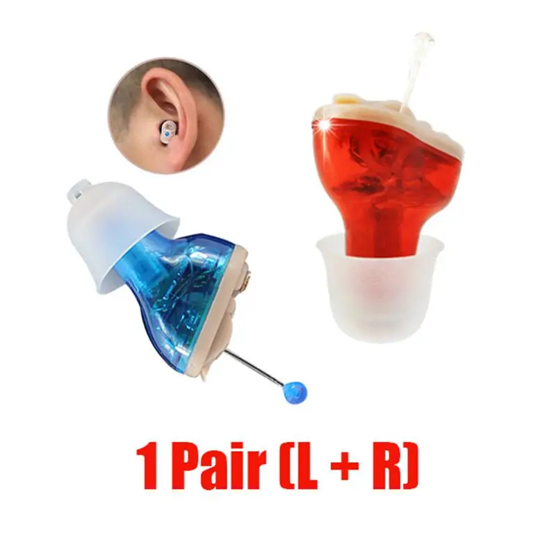 Hot Sale 2PCS invisible Hearing Aid Portable Small Mini Device Hearing Aids left/right ear Sound Amplifier