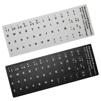 

100PCS Spanish Letters Alphabet Learning Keyboard Layout Sticker For Laptop Desktop Computer Keyboard 10 inch Or Above Tablet PC