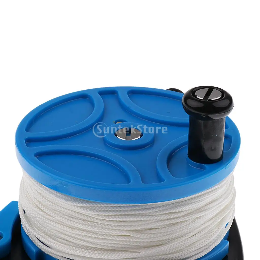 Underwater Scuba Diving Dive Wreck and Cave Reel with 272ft White Line & Thumb Stopper + Safety Rope Float Ball