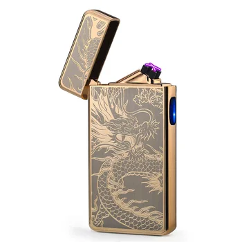 

New Double Arc USB Plasma Lighter Rechargeable Electric Cigarettes Lighters Gadgets Gift for Men Touch Switch Technology