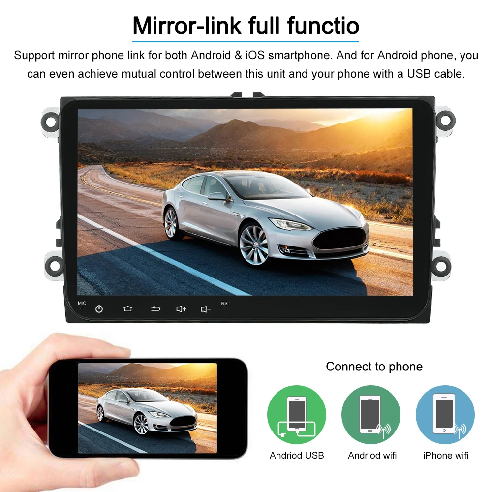 

GPS Navigation 9 Inch Full HD 1080P Touchscreen 2 Din Car Stereo MP5 MP3 Multimedia Player BT In-dash Navigation Supports
