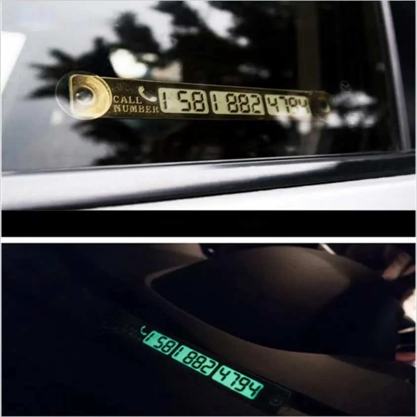 

Car Luminous Temporary Parking Card With Sucker And Phone Number Card Plate Smart Puzzle Phone Number Plate
