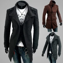 2017 epaulette double breasted wool jacket male fashion men wool coat 5631p110