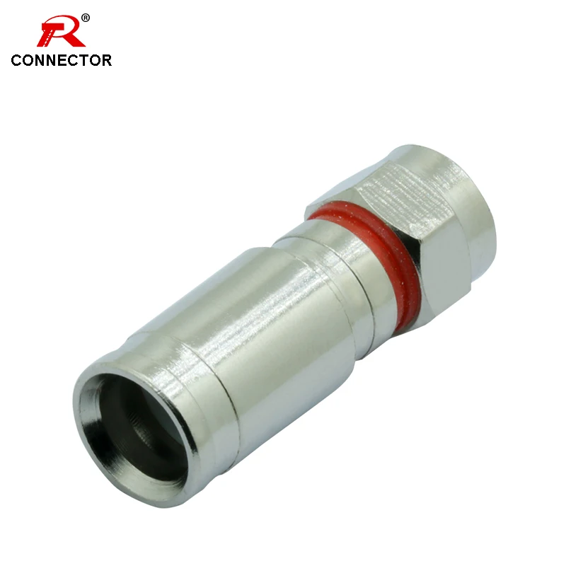 

1pc Compression F Connector, RG6 TV RF Coaxial O-Ring F Connector, RG6 Coax Compression Wire F Connector