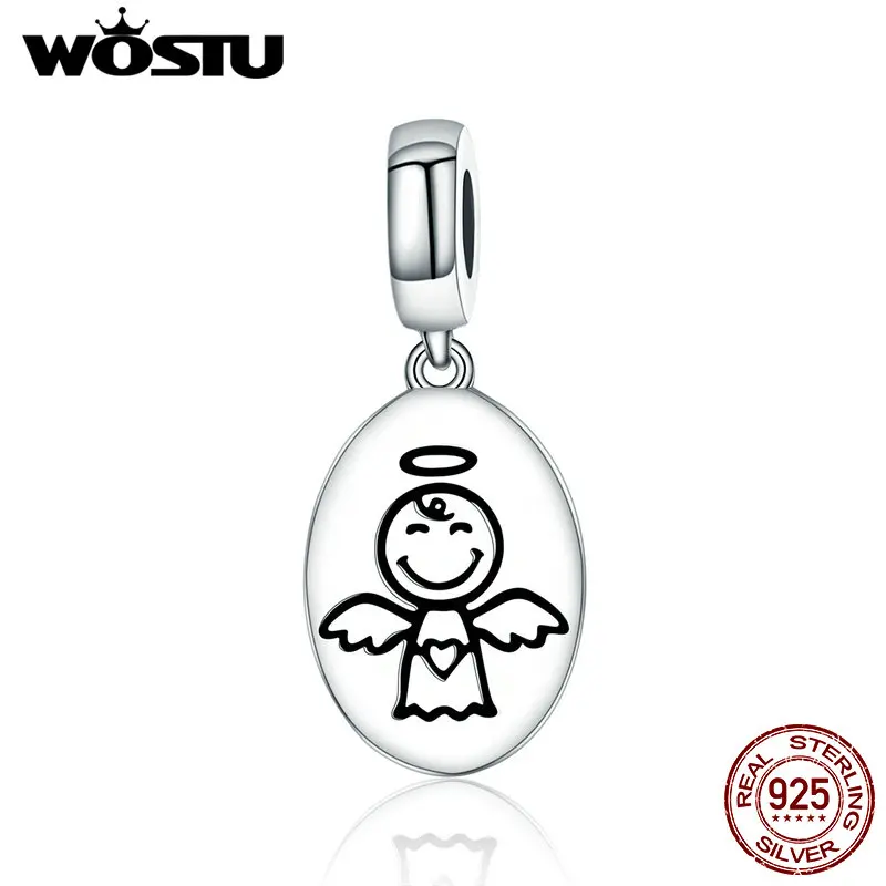 

WOSTU 925 Sterling Silver Guardian Angel Dangle Bead Fit Original WST Charm Bracelet Jewelry Gift FIC328