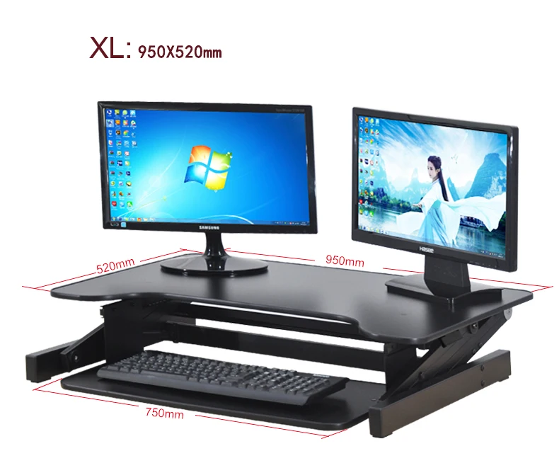 Easyup Height Adjustable Sit Stand Desk Riser With Handle Foldable