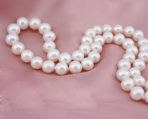 

AAA 9-10mm White Akoya Cultured Pearl Necklace Clasp @^18K GP style Fine jewe Noble Natural jade SHIPPING