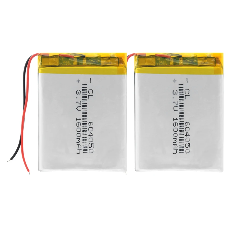 2Pcs 064050 604050 3,7 V 1600 mAh литий-полимерный аккумулятор навигации gps маленькие игрушки Перезаряжаемые литий-ионный аккумулятор для DVD MP4 MP5 Камера - Цвет: 2Pcs