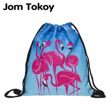 Новые модные Для женщин рюкзак Фламинго 3D печати путешествия softback Для женщин сумка со шнурком мешок