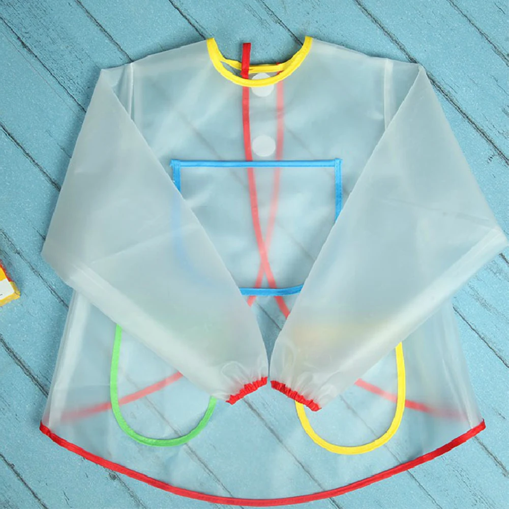 Home Easy Clean Long Sleeve Painting Apron Drawing Protective Cooking School With Pockets Toddlers Anti-dirt Kids Waterproof DIY | Дом и сад
