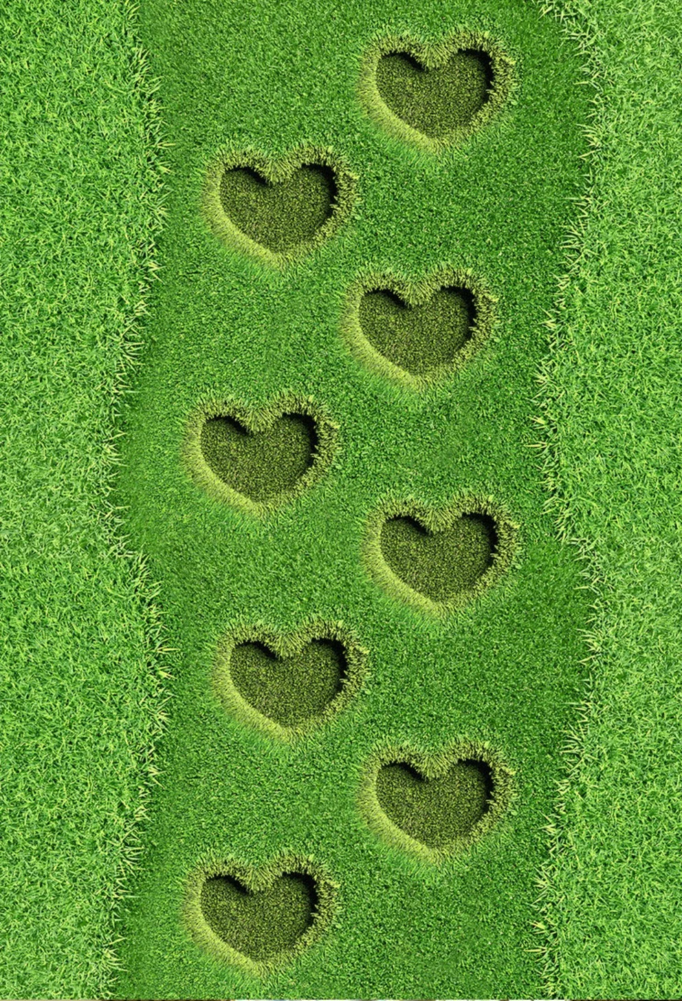 

Free Shipping Hear shaped grass lawn 3D stereo custom Painting Self-adhesive flooring corridor wallpaper mural