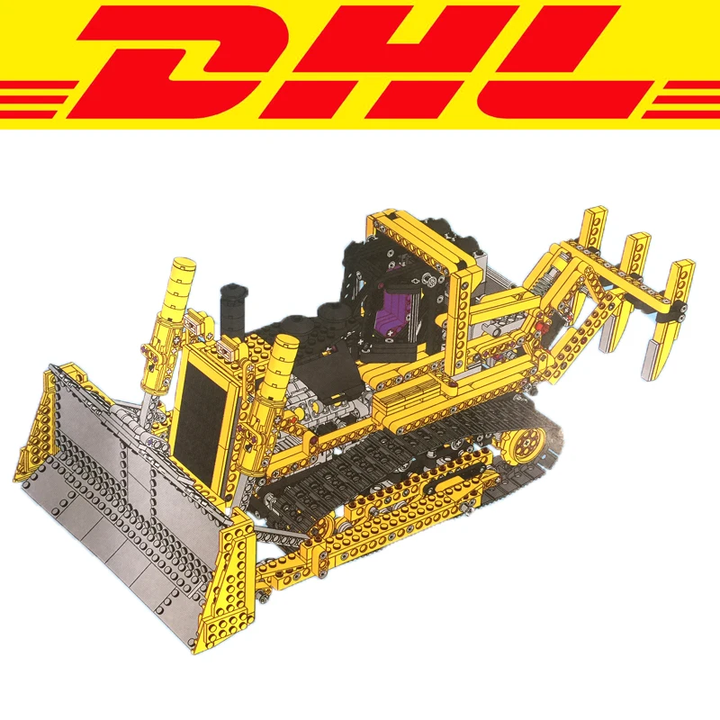 

2017 New 1384Pcs Technic Series Motorized Bulldozer Model Building Kits Blocks Bricks Toy For Children Gift Compatible With 8075