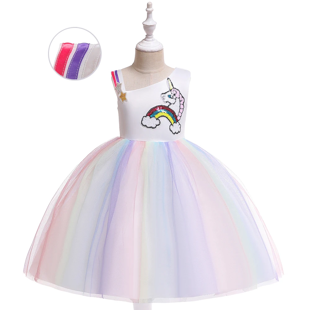 

Unicorn Dress Easter Princess Dresses Baby Girl Clothes Costume Kids Wedding Toddler Dresses First Birthday Girl Party Dress