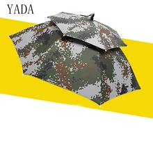 YADA двойная цифровая камуфляжная Рыболовная Шапка с зонтиком и дождем для женщин, УФ солнечный и дождливый зонтик для женщин s ветрозащитные головные зонтики YS0017