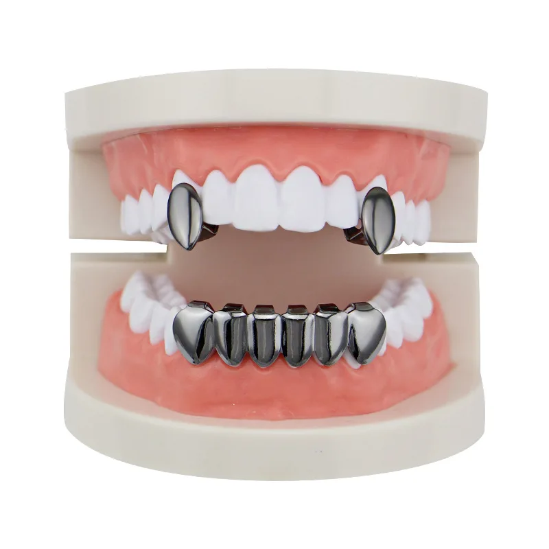 Single Fangs Teeth Grillz 4 Color Smooth Silver Gold Rose Gold Color Grillz Teeth Cheap Teeth Set Hip Hop Men Jewelry -1 (16)
