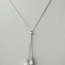 Горячая Распродажа, потрясающее большое ожерелье из белого и серого пресноводного жемчуга в стиле барокко, 8-9 мм