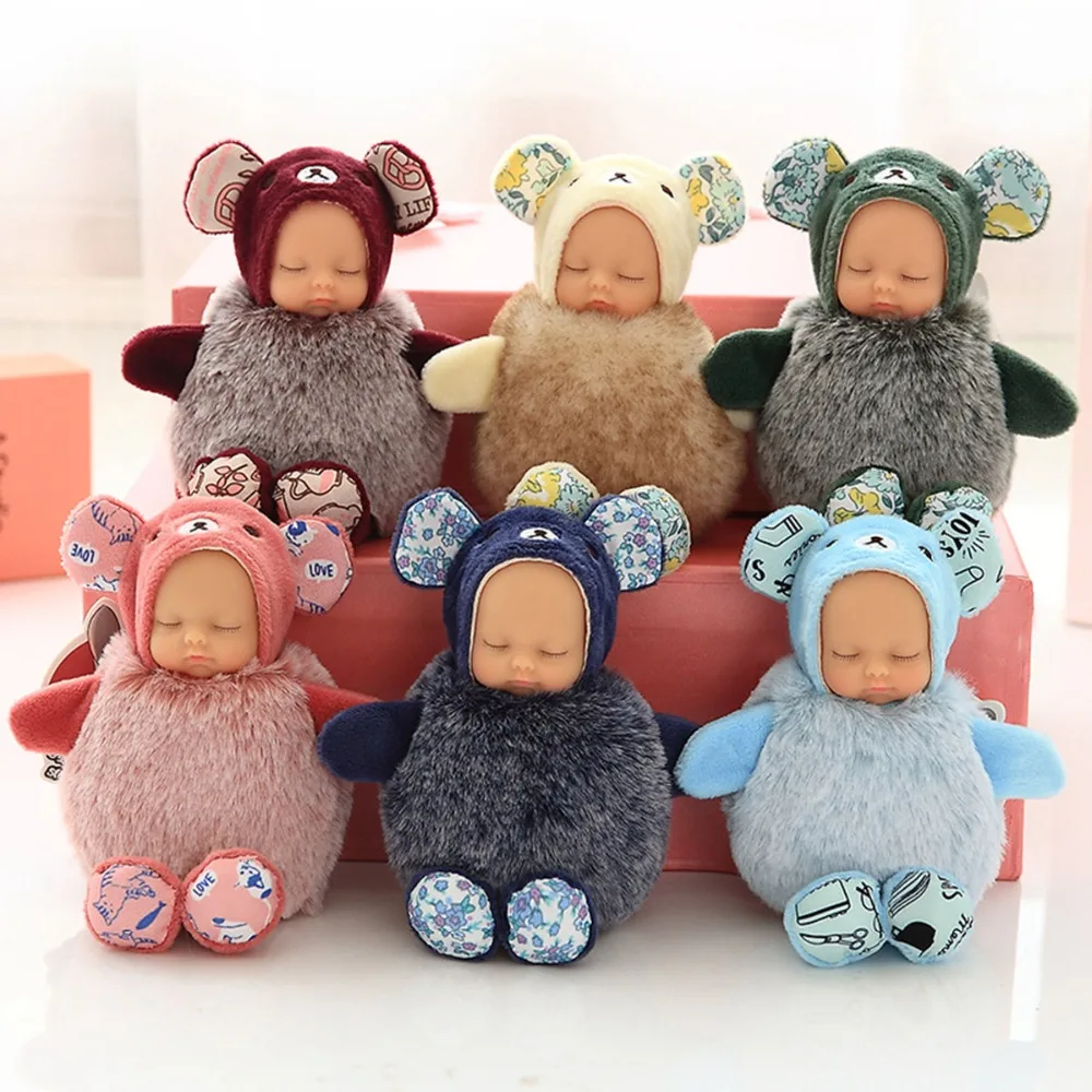 

New Fashion Jewelry Plush Animals KeyChain Cute Fashion Kids Plush Dolls Keychain Soft Stuffed Toys Keyring Baby For Girls Women
