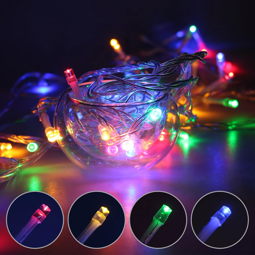 10M 100leds String Garland Christmas Tree Fairy Light Waterproof DC 12V Indoor outdoor light Wedding Party Holiday Lights