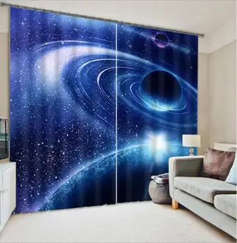 

Universe Starry sky 3D Blackout Curtains Healthy non-pollution Digital Print Customiz Design Tablecloth Shower Curtain Bedding