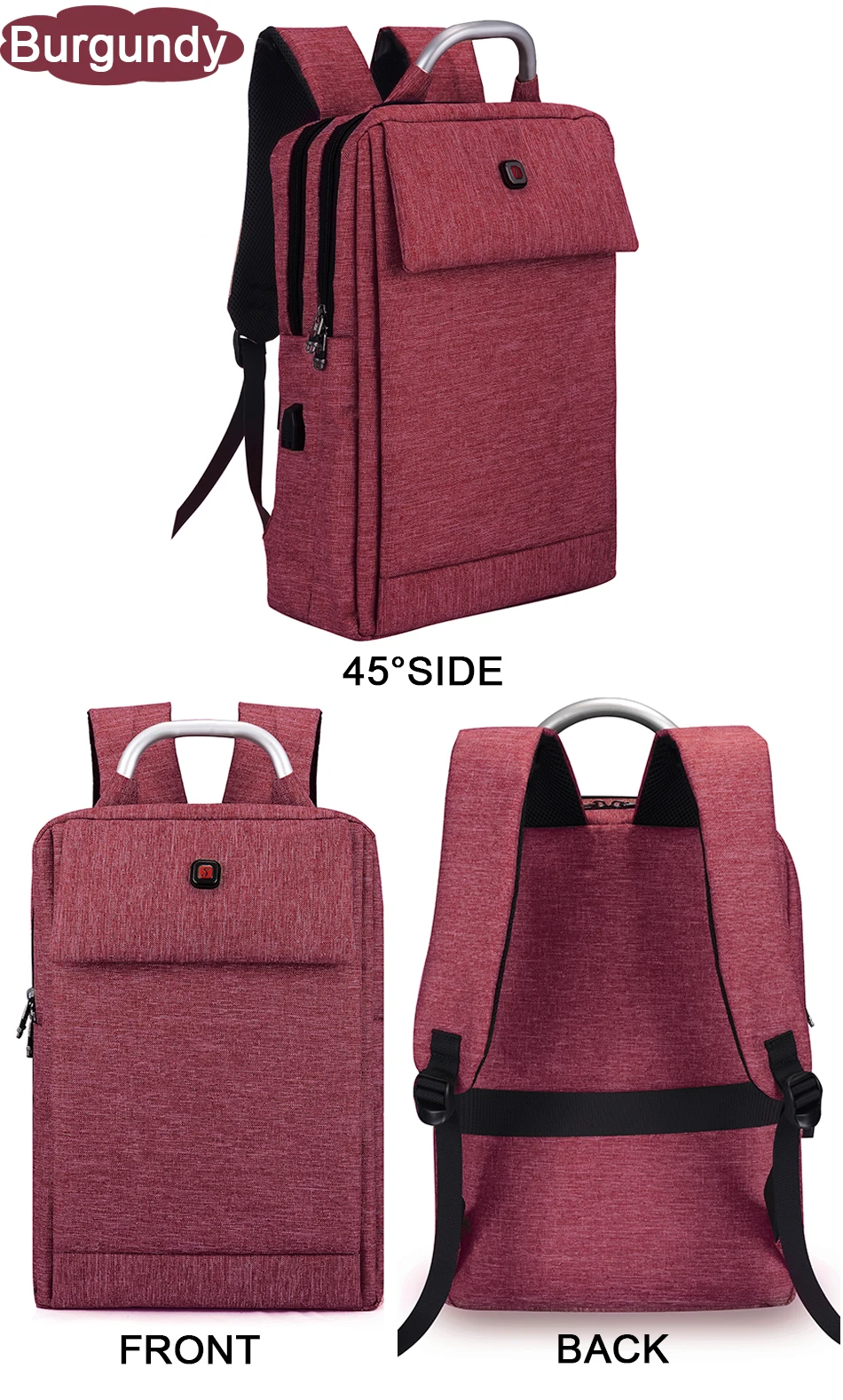 Soperwillton брендовый рюкзак для ноутбука, мужской рюкзак, USB зарядка, верхняя ручка, рабочая сумка, 15,6 дюймов, рюкзак для ноутбука, черный, Оксфорд#2056