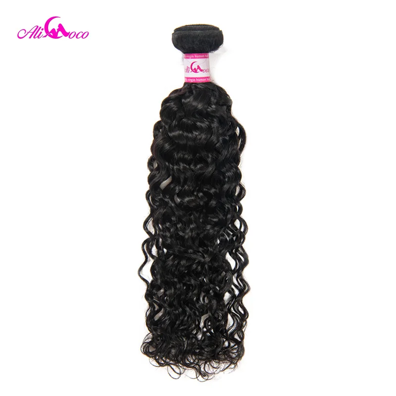 

Ali Coco Water Wave Bundles Brazilian Hair Weave 1/3/4 Bundles Natural Color 8-30 Inch Non Remy Human Hair Extensions