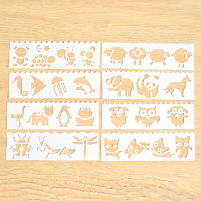 

8 pcs/lot Animal Cat Layering Stencils for Walls Painting Drawing Ruler DIY Scrapbooking Stamp Decoration Embossing Crafts