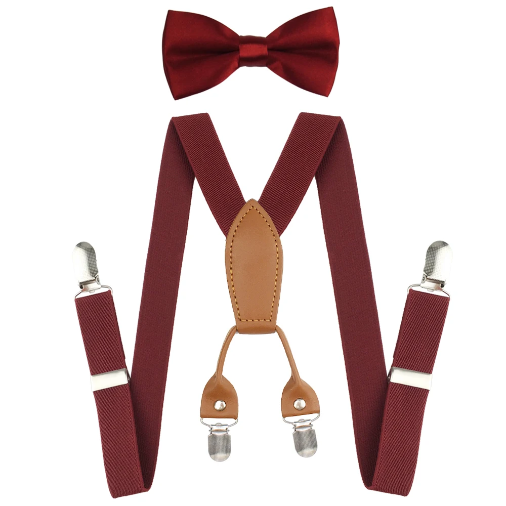 Suspenders-set-wine-red